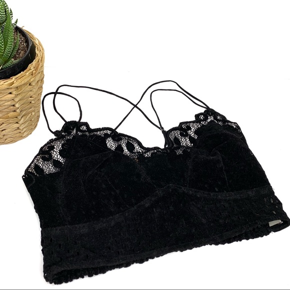 Free People FP One Flocked Velvet Adella Bralette - Picture 2 of 6